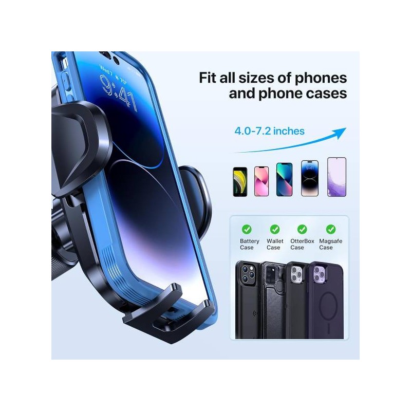 SUPPORTO UNIVERSALE TELEFONO AUTO CON VENTOSA DOPPIO GANCIO