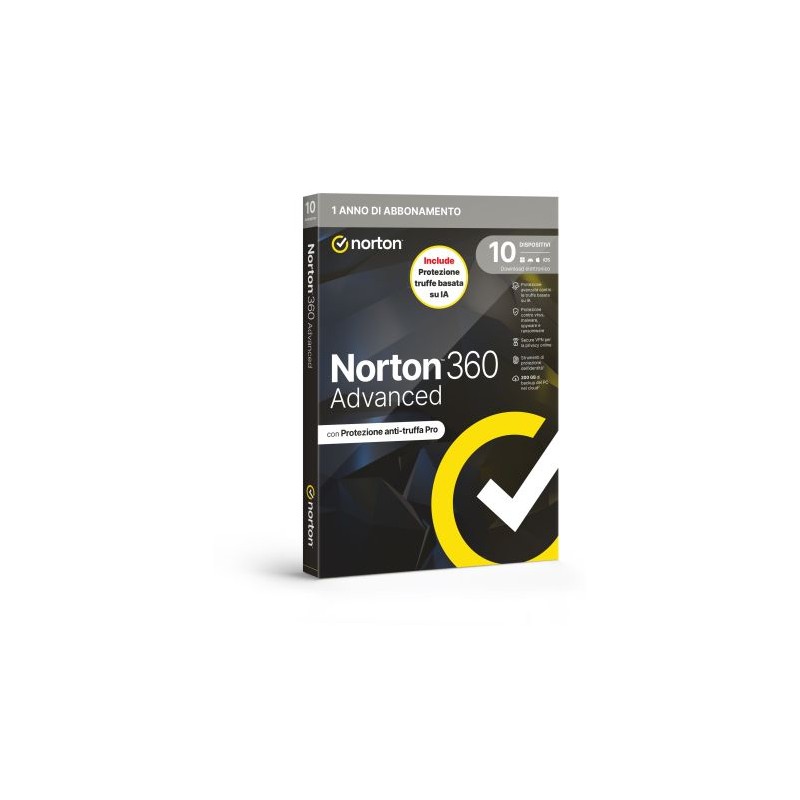 SOFTWARE ANTIVIRUS 360 ADVANCED 2026 - ANTITRUFFA - 10 DISPOSITIVI 12 MESI - 200GB - IT BOX 21483713
