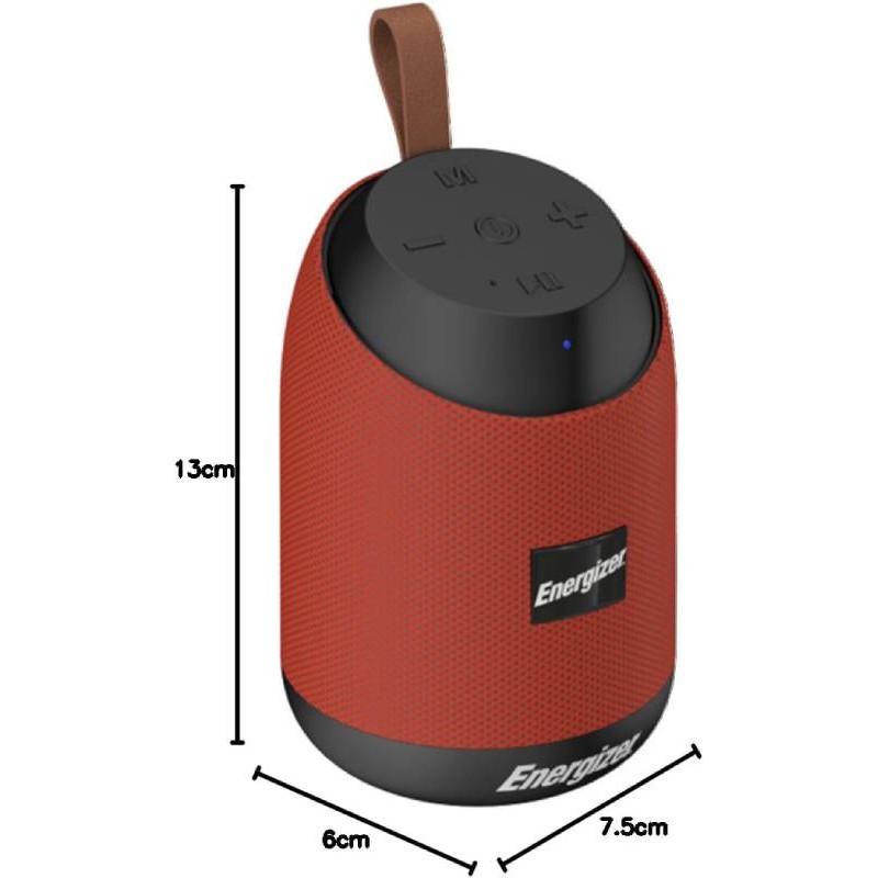 SPEAKER BT + BLUETOOTH PORTABLE ENERGIZER 6W + RADIO BTS 061 RED