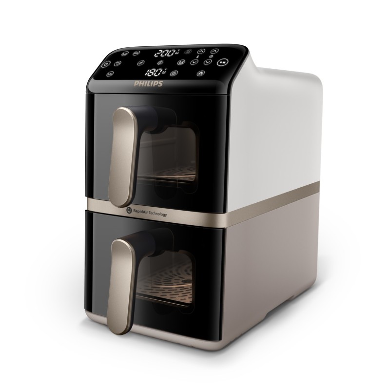 FRIGGITRICE AD ARIA DUALSTACKED 1OL CON FUNZIONE VERTICALE BIANCO CREMA