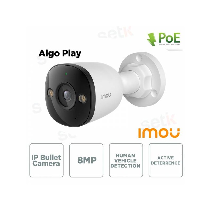 CAMERA POE ALGO 4K 8MP ESTERNO 36MMIR30IP67SD110DBMIC