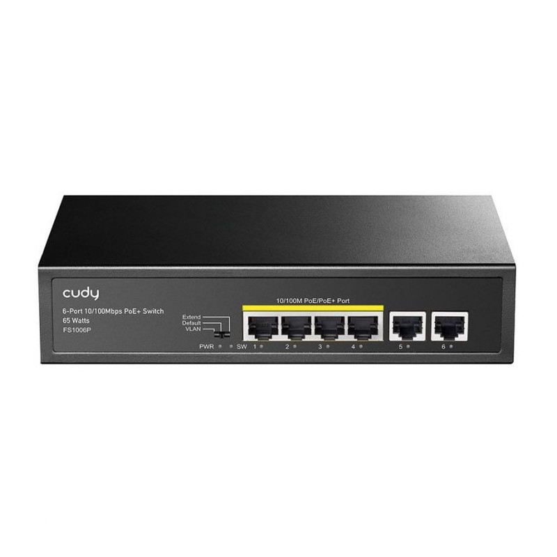 SWITCH RETE 6 PORTE 10100 2 POE 32W FS1006P