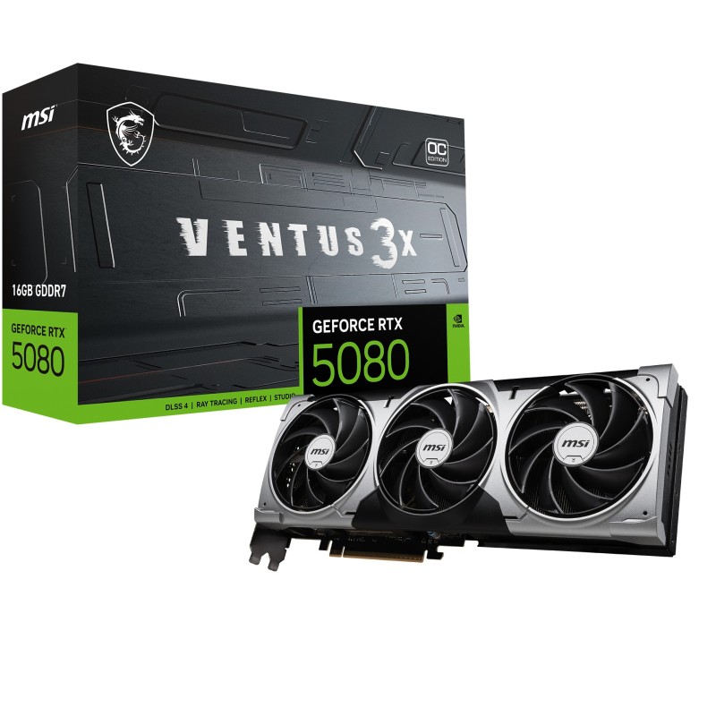 VGA MSI RTX 5080 16GB VENTUS 3X OC 16GB GDDR7 256BIT 1H3DP