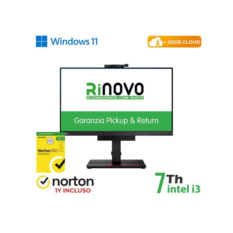 PC LENOVO TINY IN ONE M710Q INTEL CORE I3-7GEN 8256GB + NORTON ANTIVIRUS + 20 GB CLOUD RN89422312
