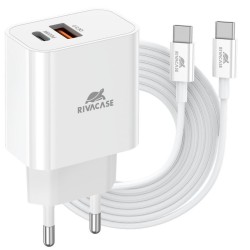 ALIMENTATORE 1USB-C 1USB 20W COMPATIBILE IPHONE WHITE