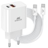 ALIMENTATORE 1USB-C 1USB 20W COMPATIBILE IPHONE WHITE