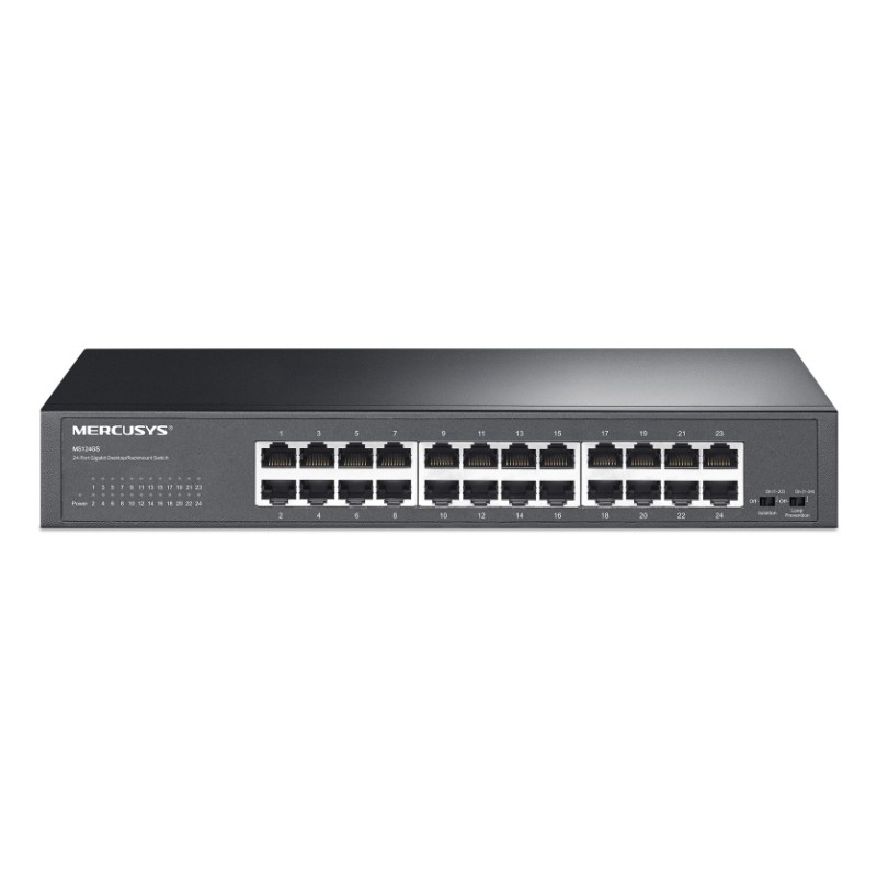 SWITCH DESKTOPRACK 24P STEEL CASE 48GBPS 24P GIGABIT