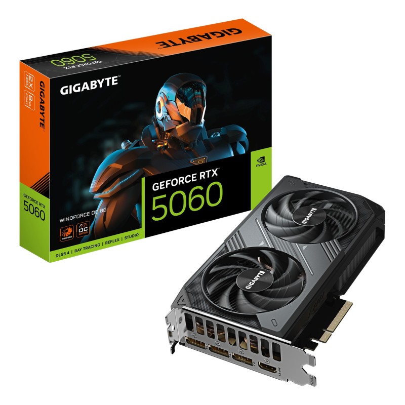 SCHEDA VIDEO GAMING GEFORCE RTX 5060 WINDFORCE OC 8GB GV-N5060WF2OC-8GD 10