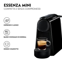 MACCHINA DA CAFF A CAPSULE NESPRESSO ESSENZA MINI EN85B NERA