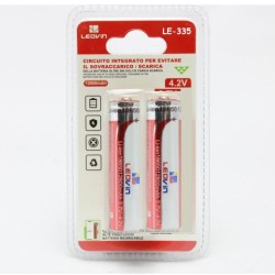 BATTERIA AL LITIO 18650 37V 12800MAH 2PZ CON POLI LE-335