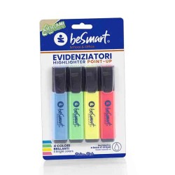 BLISTER 4 EVIDENZIATORI POINT-UP COLORI ASSORTITI 01020029