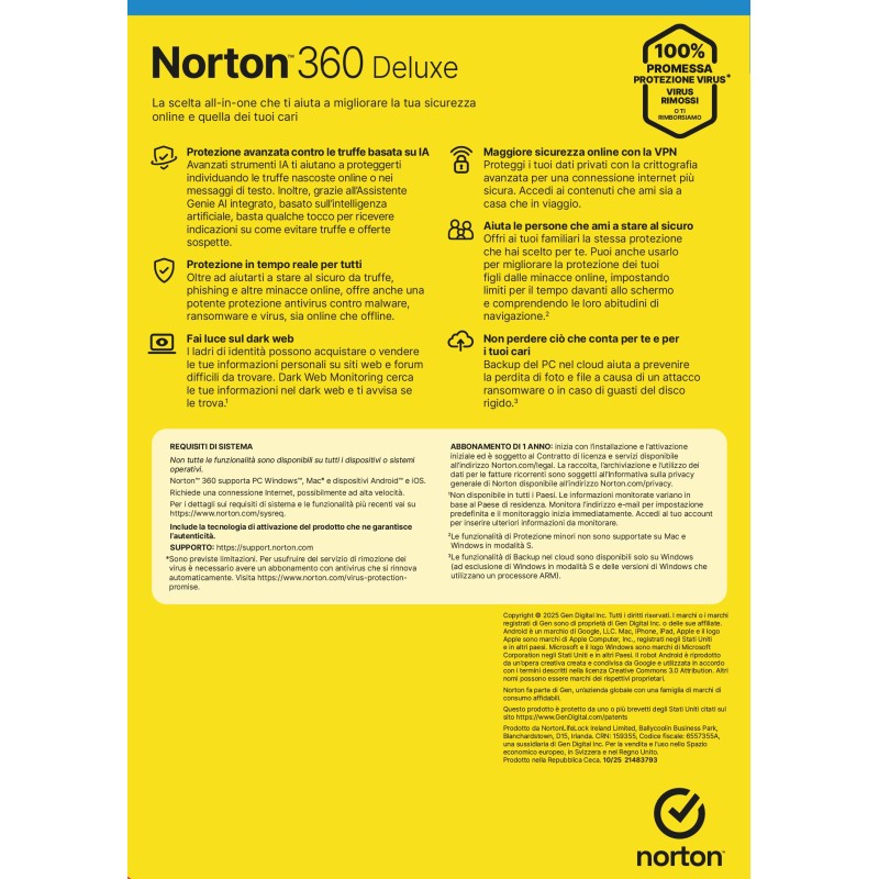 SOFTWARE ANTIVIRUS 360 DELUXE 2026 ATTACH - 3 DISPOSITIVI 25GB 21483646