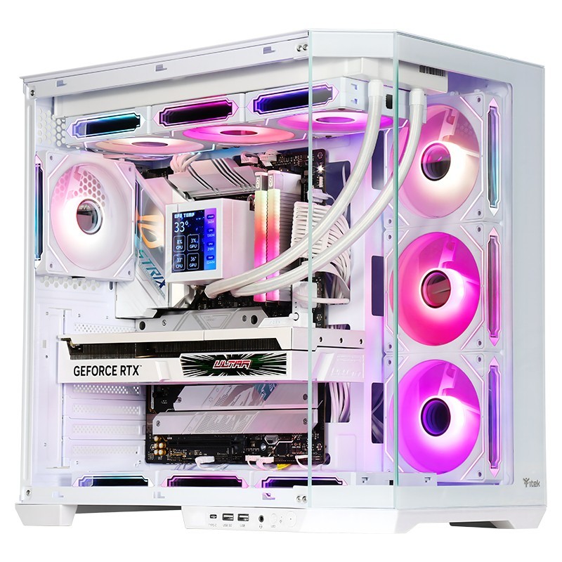 CASE GAMING DARK CAVE AKU - NO ALIMENTATORE - ARGB FAN - BIANCO ITGCADCAKW