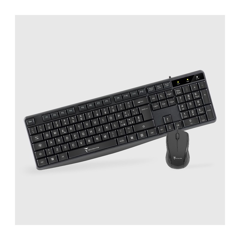 KIT TASTIERA + MOUSE NERA TM-KM002 CON CAVO USB