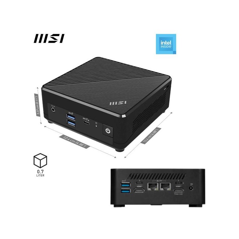 PC MSI CUBI NUC CELERON NO HDDRAM CEL N150 SSD M2 DDR5 WIFI VESA