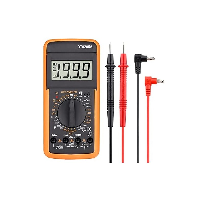 MULTIMETRO DIGITALE TESTER CON DISPLAY A LED PROFESSIONALE DT9205A