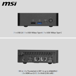 PC MSI CUBI NUC U5 3 16G 512GB W11P U5-322 SSD M2 DDR5 WIFI7 VESA