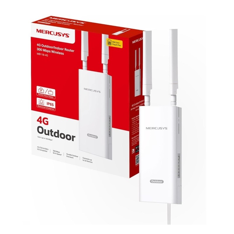 ROUTER WIFI 4G 300 MBPS OUTDOORINDOOR MB118-4G