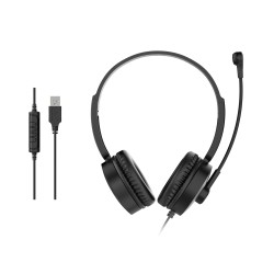 CUFFIA CMICROFONO USB BK CONTRREMOTO CAVO 2MT