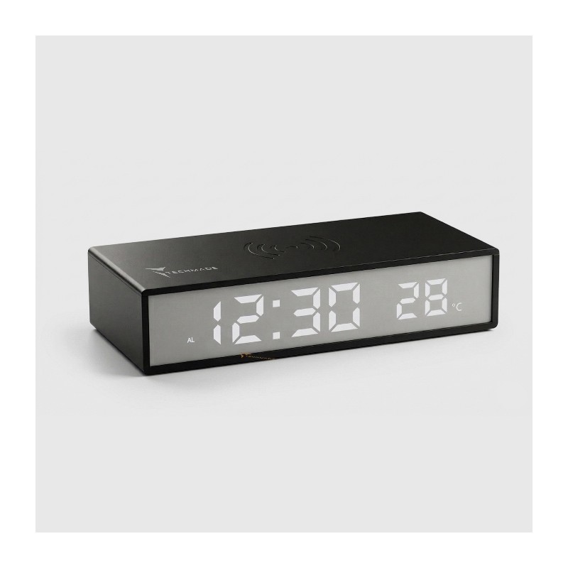 SVEGLIA DIGITALE TM-2201 CON FUNZIONE DI RICARICA WIRELESS 15W - NERO