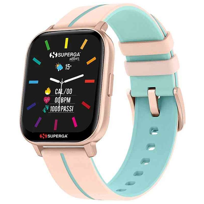 SMARTWATCH SWT-STC021 INK CINTURINO SILICONE BEIGE-TURCHESE  CASSA ALLUMINIO