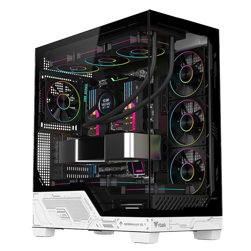 CASE GAMING TOWER NEBRALUX 01 - NO ALIMENTATORE - ARGB FAN - NEROBIANCO ITGCANL01
