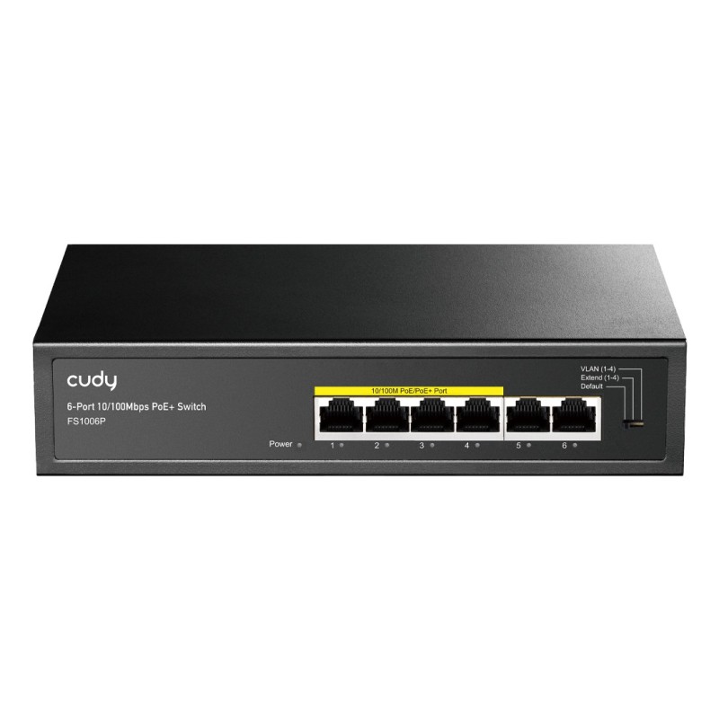 SWITCH RETE 6 PORTE 10100 2 POE 32W FS1006P