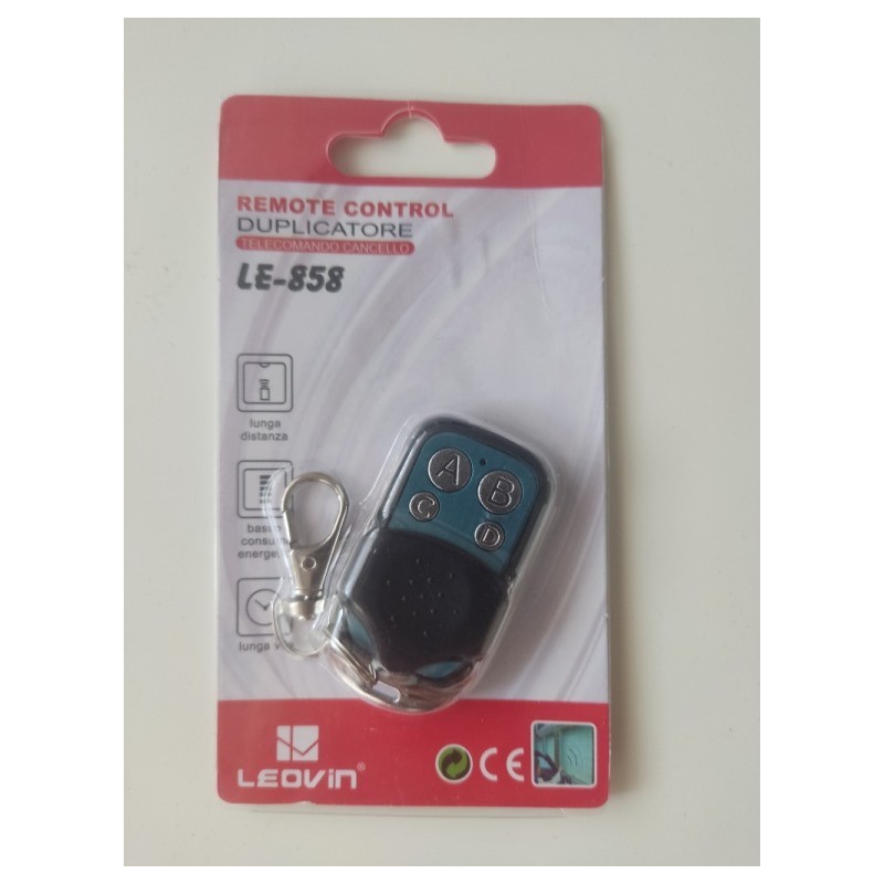 TELECOMANDO UNIVERSALE RF LE-858 RADIOCOMANDO 43392 PORTE CANCELLI - CONFEZIONE PACKAGE