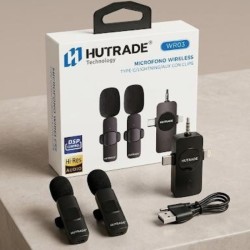 MICROFONO LAVALIER WIRELESS LIGHTNINGTYPE-CAUX SMARTPHONE APPLE ANDROID IPAD WR03 CON CLIPS