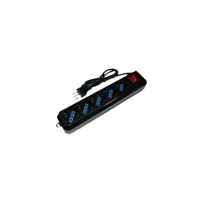MULTIPRESA 5 POSTI SPINA ITASCHUKO 1016A + INTERRUTTORE LKMP05N NERO