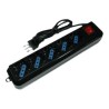 MULTIPRESA 5 POSTI SPINA ITASCHUKO 1016A + INTERRUTTORE LKMP05N NERO