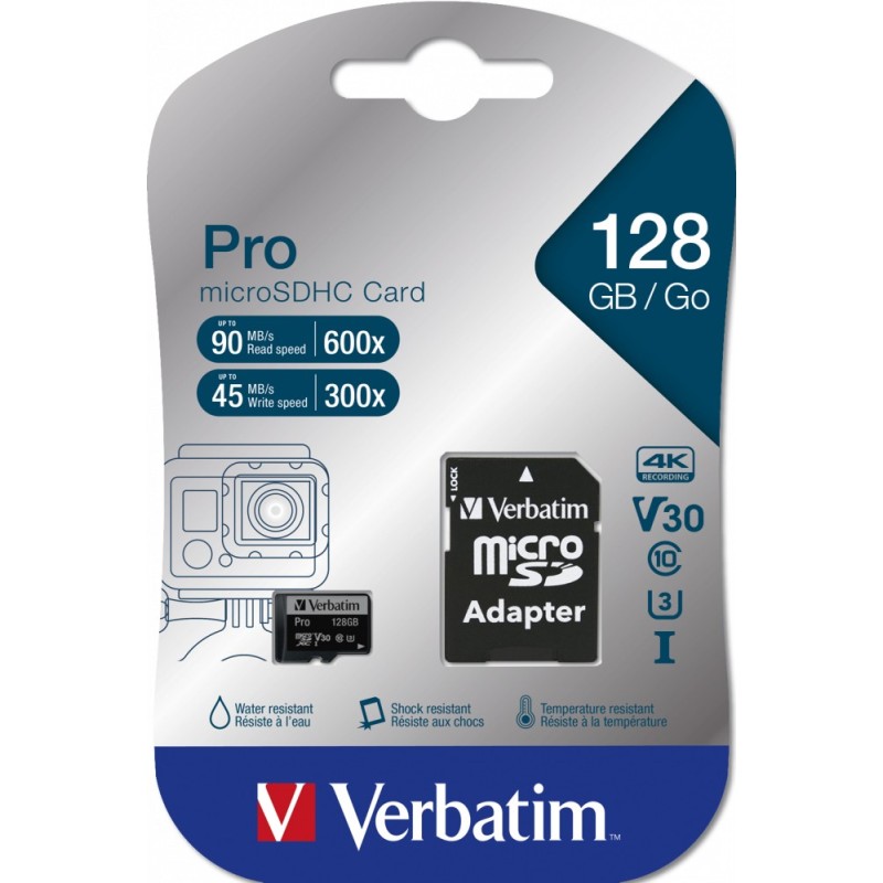 TRANS FLASH 128 GB U3 47044 CLASS 10 CON ADATTATORE