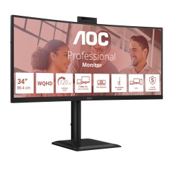 MON 34VA 3440X1440 120HZ WEBCAM AOC CU34E4CW REG ALTEZZA CURVED