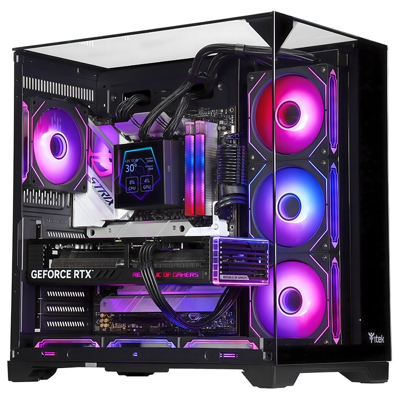 CASE GAMING DARK CAVE PANO - NO ALIMENTATORE - ARGB FAN - NERO ITGCADCPAB