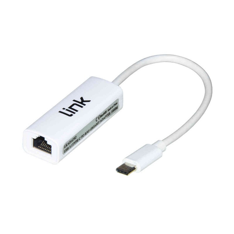 ADATTATORE USB-C MASCHIO  CONNETTORE RJ45 FEMMINA PER RETI GIGABIT 101001000 LKADAT82