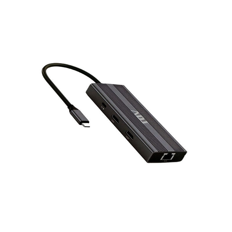 DOCKING TYPE C 7 IN 1 CPSU 65W ADJ USB303+HDMI2+RJ45+PD FINO A 100W