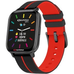 SMARTWATCH SWT-STC018 INK CINTURINO SILICONE NERO-ROSSO  CASSA ALLUMINIO