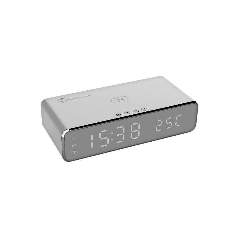 SVEGLIA DIGITALE TM-W258 CON FUNZIONE DI RICARICA WIRELESS - SILVER