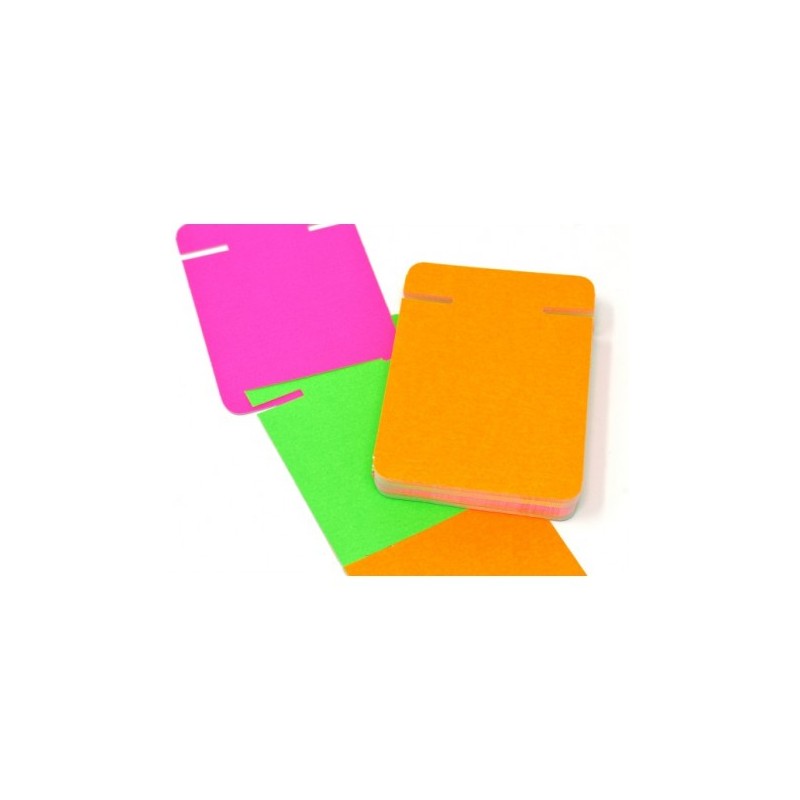 CARTELLINI SEGNAPREZZI 50PZ 6X9 SAGOMATI INCASTRO SP134 ASSORTITI