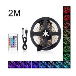 STRISCIA LED STRIP ADESIVA LUCE RGB INGRESSO USB 2M FLESSIBILE TAGLIABILE AB-Z811