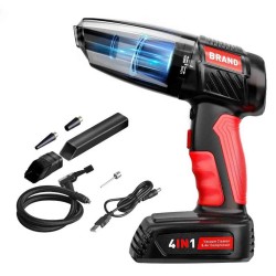 ASPIRAPOLVERE PORTATILE DA AUTO CAR VACUUM CLEANER 4IN1 CON COMPRESSORE GONFIATORE GOMME MZ-009