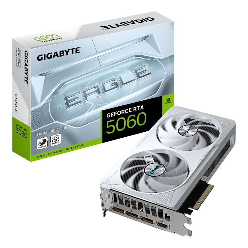 SCHEDA VIDEO GAMING GEFORCE RTX 5060 EAGLE OC ICE 8GB GV-N5060EAGLEOC ICE-8GD