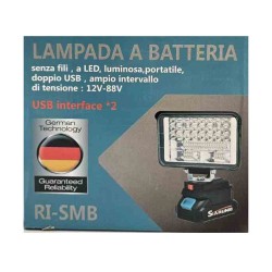 LAMPADA A BATTERIA RETRATTILE SENZA FILI - LED - PORTATILE RI-SMB