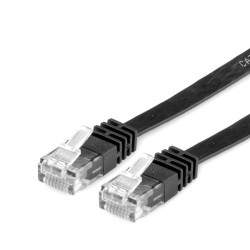 CAVO RETE UTP CAT6A 2MT FLAT NERO NO SCHERMATO VALUE