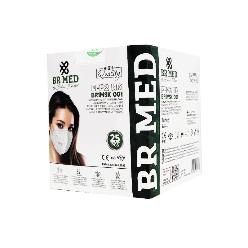 MASCHERINA PROTETTIVA FFP2 5 STRATI TAGLIA S - 25 PEZZI APSMABMD0001