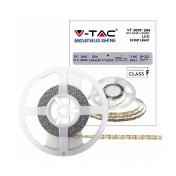 STRISCIA LED VT-2835-17 8500LM 12V STRIP 5MT 17WM BIANCO FREDDO 6400K IP20 212463