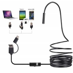 ENDOSCOPIO IMPERMEABILE 3 IN 1 - 5 MT - VIDEOCAMERA DI ISPEZIONE USB Y101