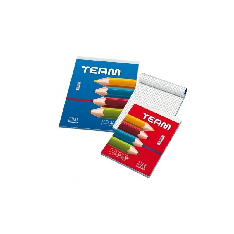 BLOCK NOTES A4 TEAM A PUNTO METALLICO 21x29 50FF CONF 10 PZ