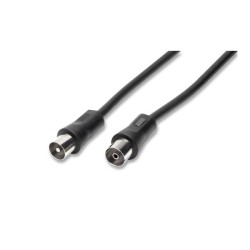 CAVO ANTENNA TV MASCHIOFEMMINA SPINA PRESA IEC 75 OHM - 2 MT NERO