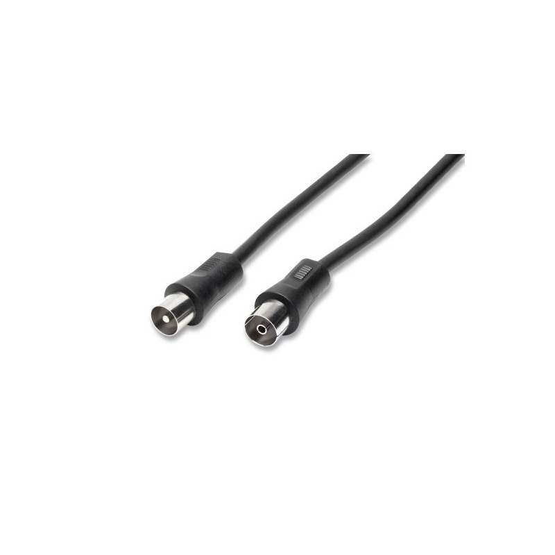 CAVO ANTENNA TV MASCHIOFEMMINA SPINA PRESA IEC 75 OHM - 2 MT NERO